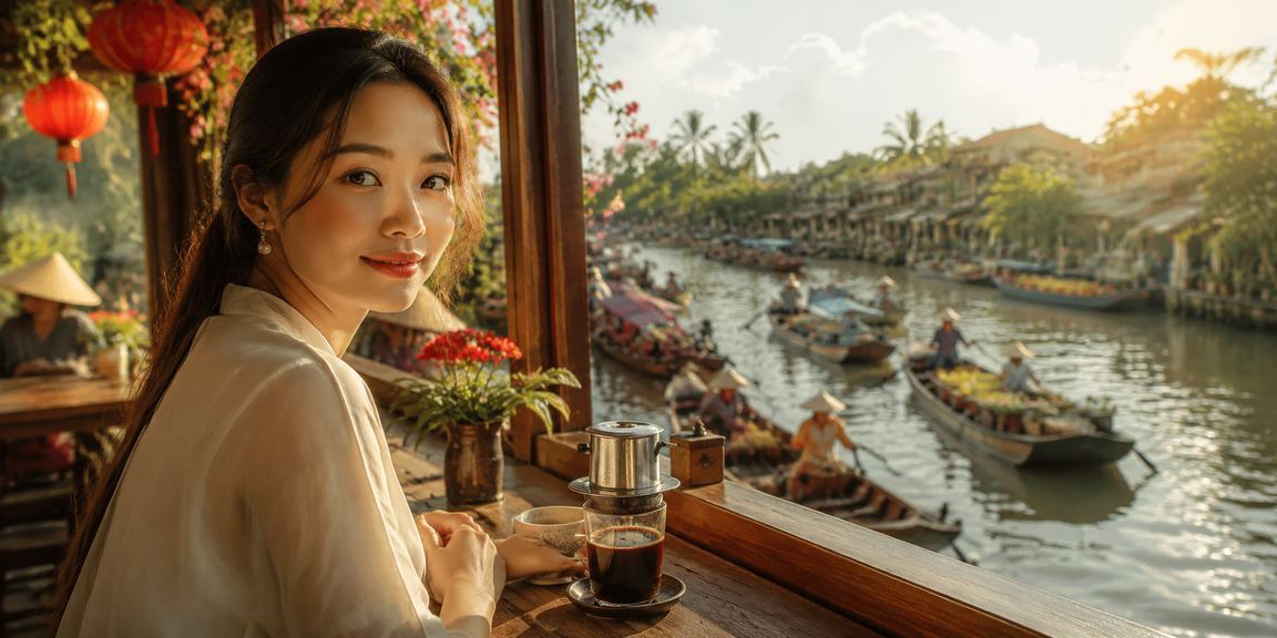Người chơi theo dõi kèo live cạnh tách cà phê vùng Mekong